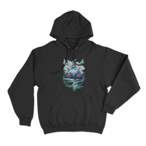 Angels And Earth Graphic Unisex Hoodie Black