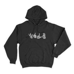 Sign Language Hands Unisex Hoodie Black