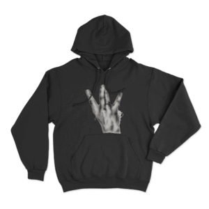 Three Finger Hand Gesture Unisex Hoodie Black