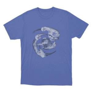 Twisted Skull Unisex T Shirt Blue